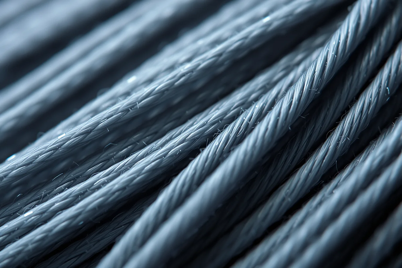Macro shot of YEES technical yarn, traceability and certification theme