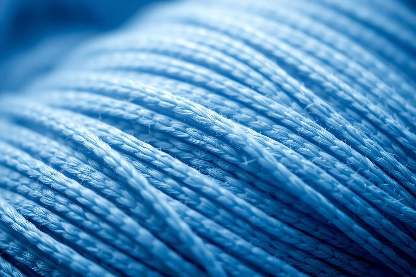 Macro shot of YEES technical yarn under the microscope